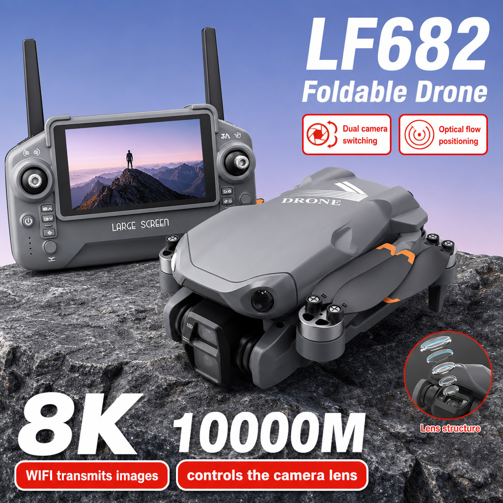 Drone Gimbal Mount - 空撮写真 LF682 ドローン 8K HD デュアルカメラ