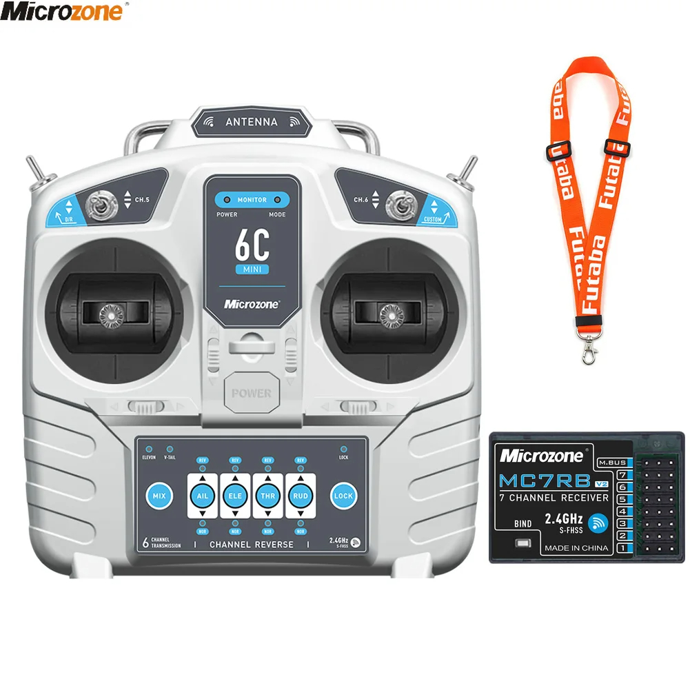 Drone Gimbal Controller - 受信機付きマイクロゾーンコントローラー送信機,rc飛行機とドローン用の無線システム,マルチローターヘリコプターとボート,mc6c mini v2,2.4g,6ch