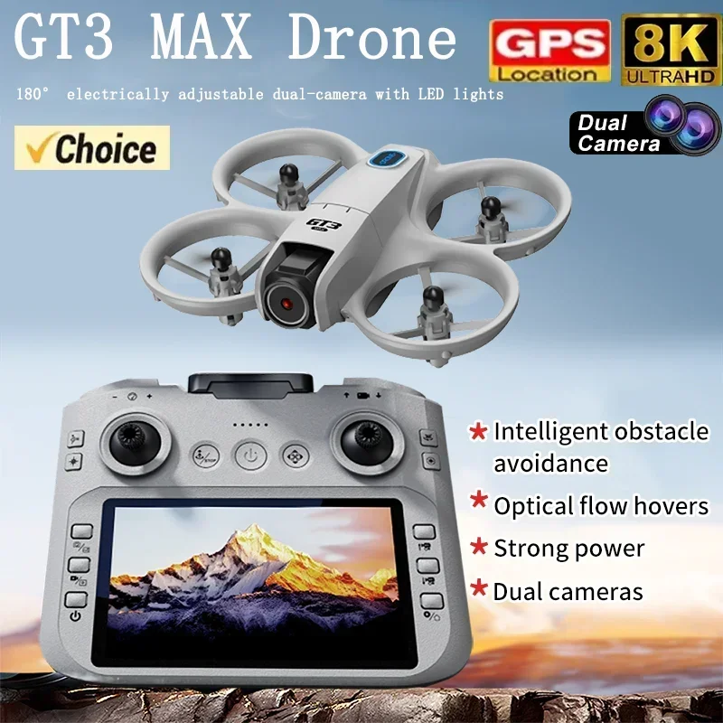 Drone Gimbal Brushless - 2026年新型GT3ミニ LED折りたたみ式ドローン GPS 8K HDデュアルカメラ ブラシレスモーター