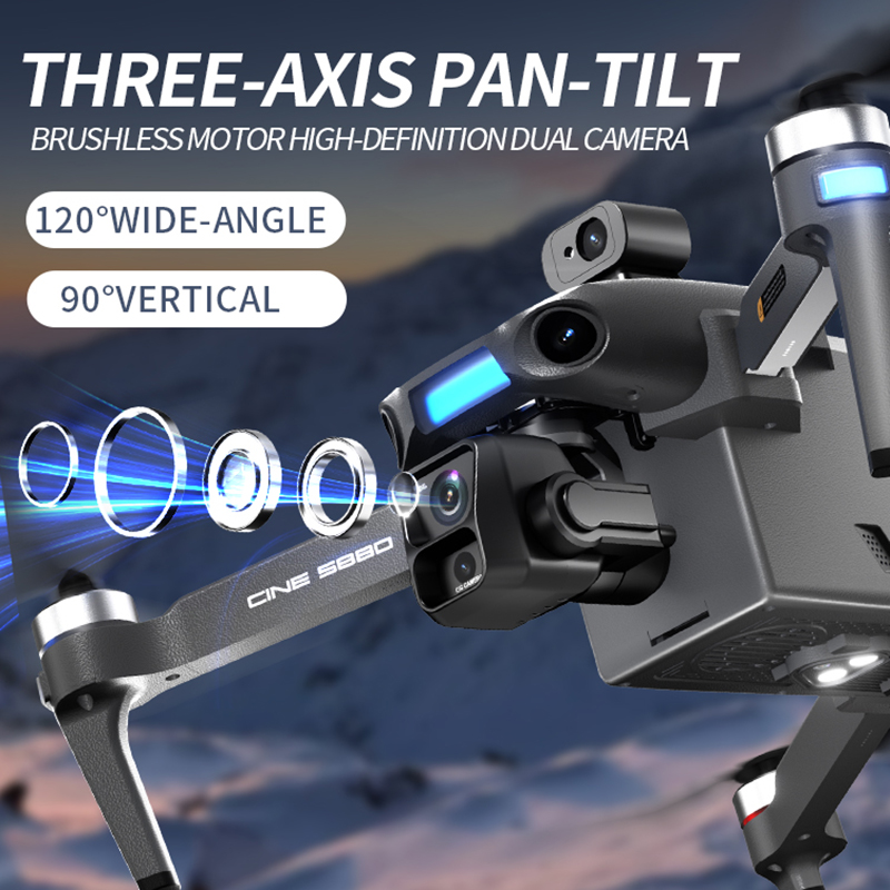 2026年新型8Kデュアルカメラドローン、5.5インチ大型ス - Drone Gimbal Brushless のレビューと価格
